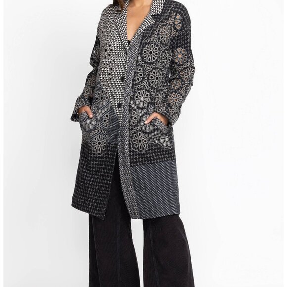 NWT Johnny Was Biya JWLA Workshop Neelu Mid Length Embroidered Jacket Knit - Picture 1 of 10